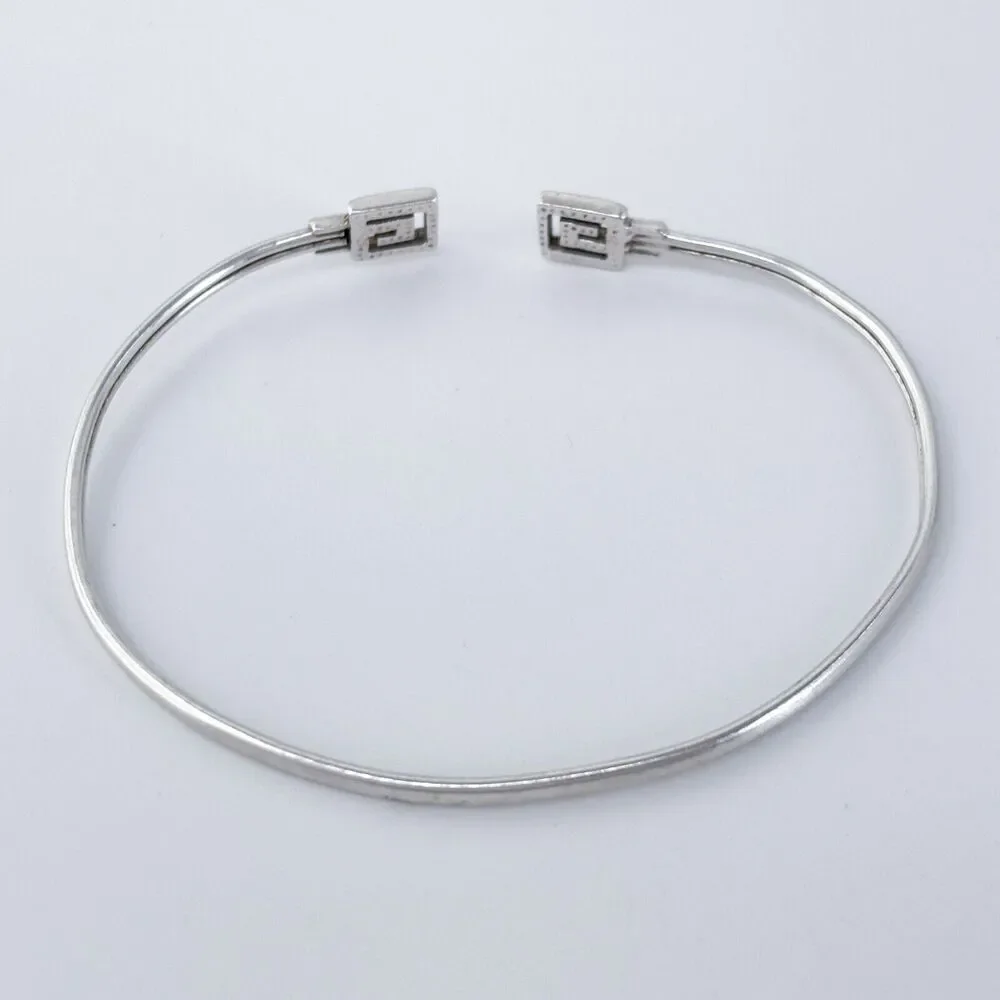 Elegant Sterling Silver Greek Key Bangle Bracelet (Unisex) - Picture 4 of 8